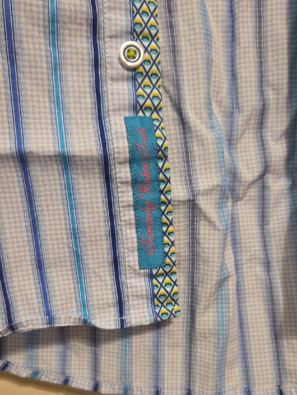 Robert Graham Men's Blue Long Sleeve Cotton Button Up Shirt Flip Cuff - Size S - Picture 10 of 16